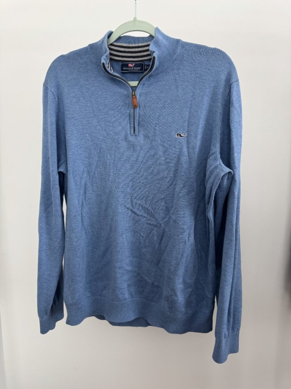 Vineyard Vines Quarter Zip Pullover Men's Large Blue Classic Whale